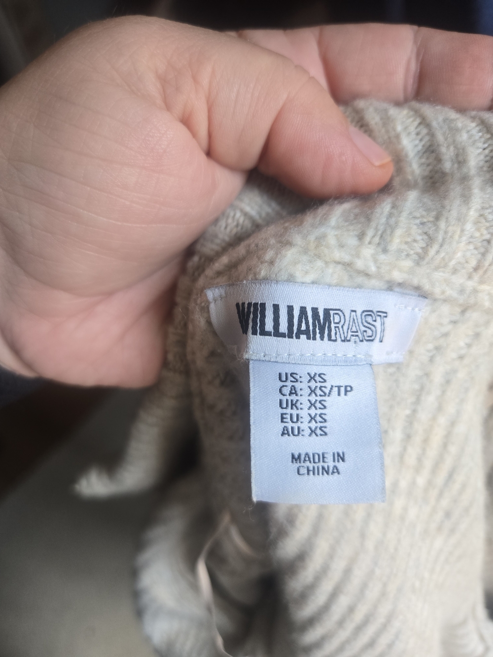 William Rast Cream Ribbed Zip-Front Sweater - Picture 4 of 4